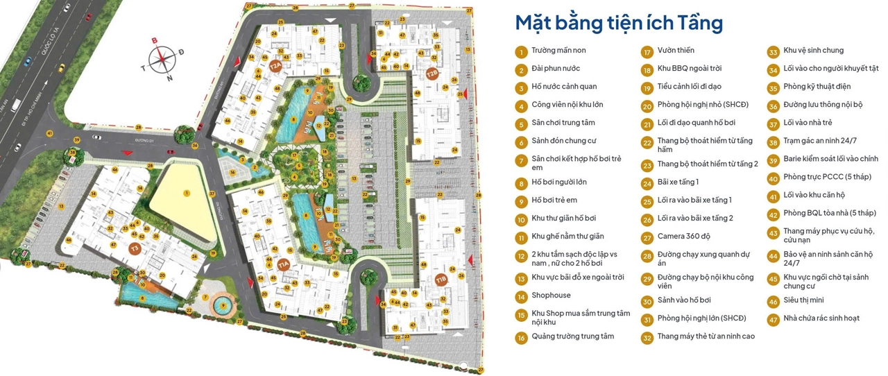 Mặt bằng tiện ích tầng dự án Destino Centro