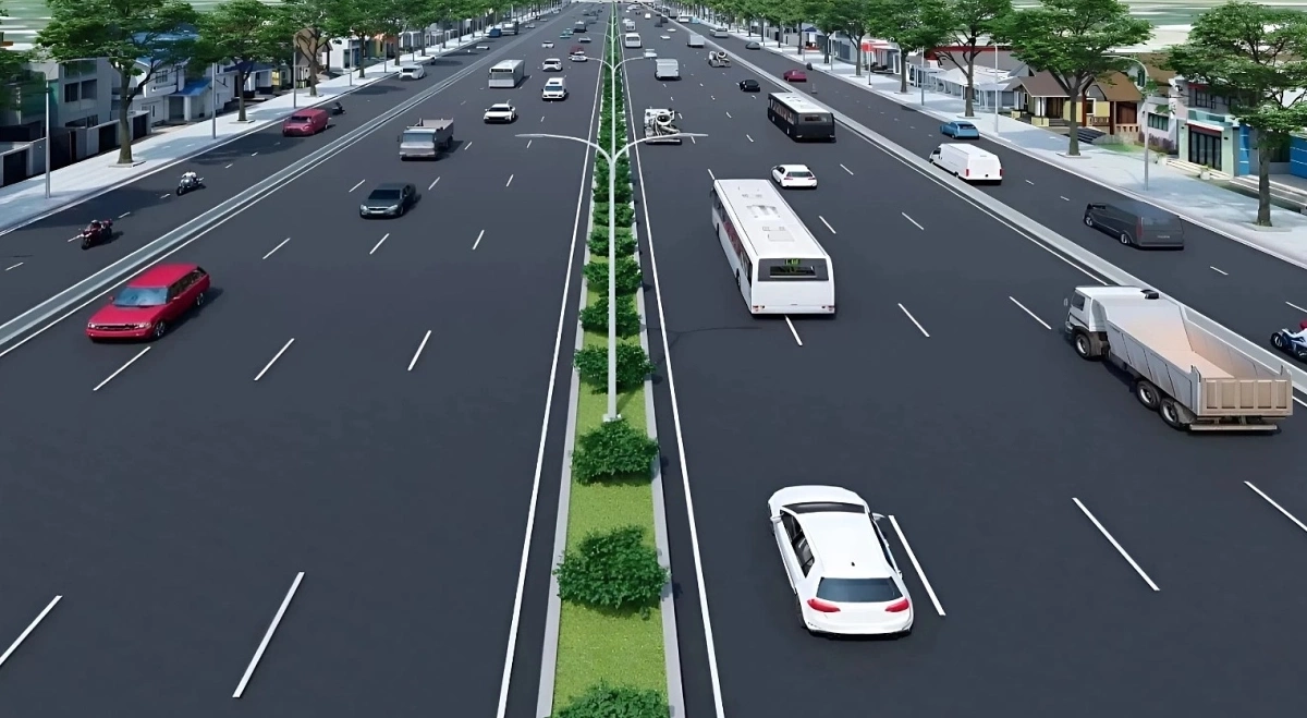 Phối cảnh đường sau khi mở rộng.