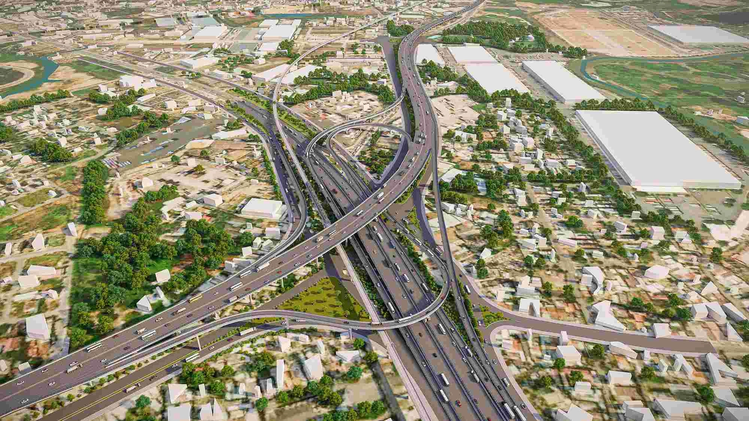 Phối cảnh nút giao Tân Vạn khi hoàn thành. 